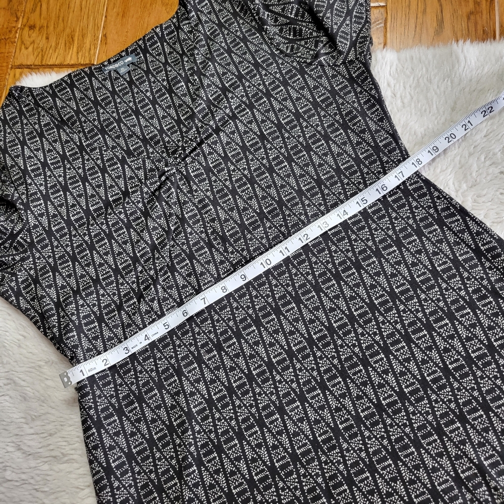 Toad & Co Rosalinda II Sheath Dress Women's XL Black Print Tencel Cotton Pockets - Picture 8 of 10